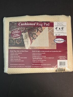 Vantage Industries Cushioned Non-Slip Rug Pad for 4'x6' Rugs - Cream